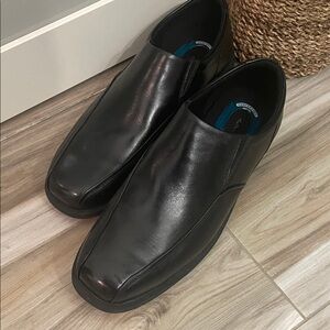 Men's Black Leather Slip-On Shoes